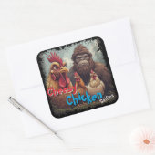 “Cryptid Photo Op” Cheesy Chicken Selfie Sticker (Envelop)