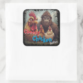 “Cryptid Photo Op” Cheesy Chicken Selfie Sticker (Tas)