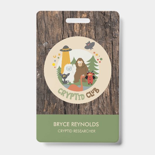 Cryptid Researcher Party Badge (Front)