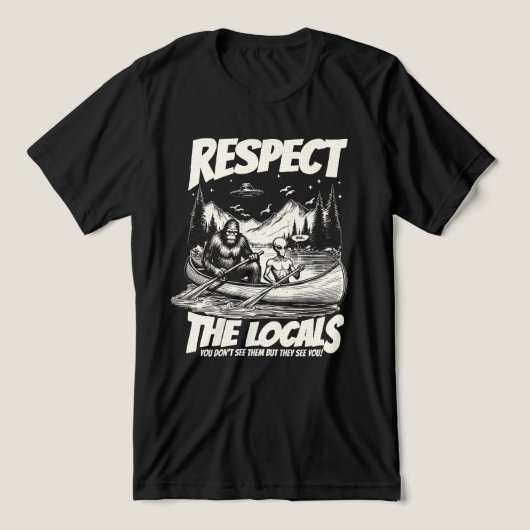 Cryptid Sasquatch Alien Encounter  Tri-Blend Shirt (Design voorkant)