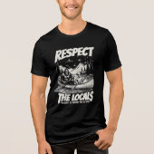 Cryptid Sasquatch Alien Ontmoeting Tri-Blend Shirt (Voorkant)
