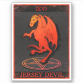 Cryptid Tarot Thème Jersey Devil Sticker (Devant)