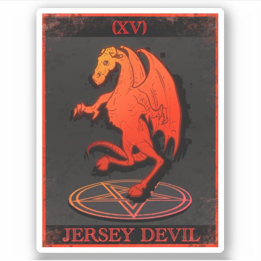 Cryptid Tarot Thème Jersey Devil Sticker (Devant)