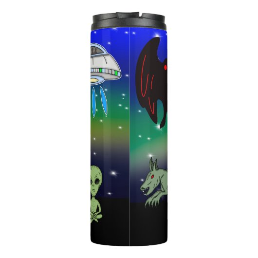 Cryptid, UFO, Big Foot, Chupacabra, Alien Mothma Thermosbeker (Achterkant)
