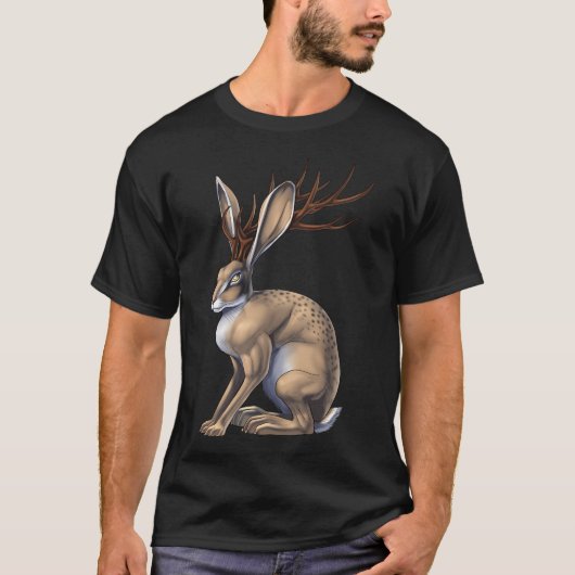 Cryptide creatuur Jackalope T-shirt (Voorkant)