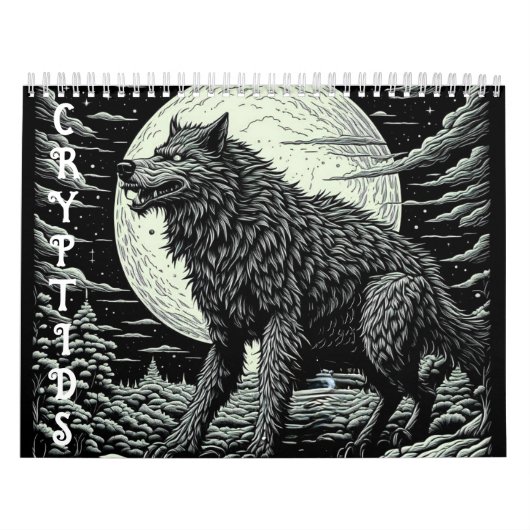 Cryptids Bigfoot, Chupacabra, Mothman, Yeti Kalender (Hoes)
