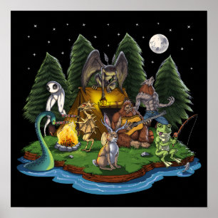 Cryptids Camping Poster
