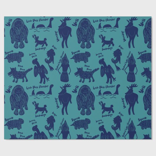 Cryptids Cryptozoology Identification Guide Wrappi Cadeaupapier (Vlak)