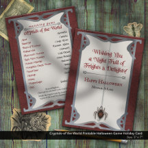 Cryptids van het World Printable Halloween Game