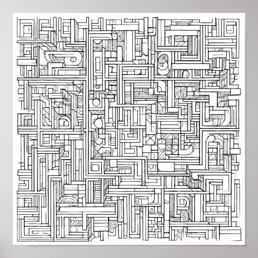 Cryptische Kunst Uitdaging: Stedelijke Code Graffi Poster (Voorkant)