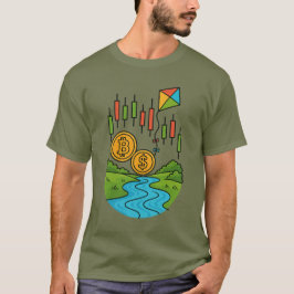 Crypto aandelen handel stromende rivier t-shirt
