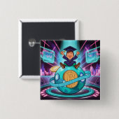 Crypto-Afstuderen Vierkante Button 5,1 Cm (Voorkant /achterkant)