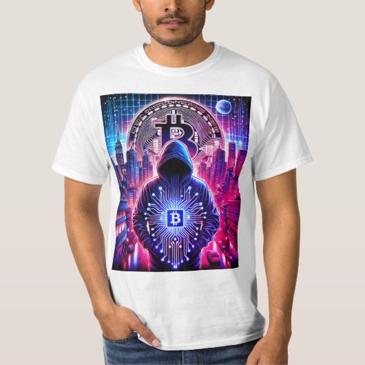 Crypto / Bitcoin furtif T-shirt bleu pourpre bleu (Devant)