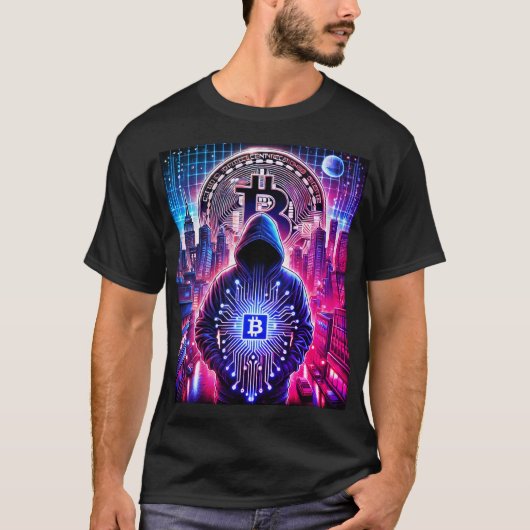Crypto / Bitcoin furtif T-shirt bleu pourpre bleu (Devant)