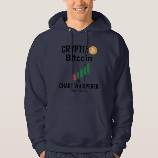 Crypto Bitcoin Graphique Chuchoteur Trader Sweat à (Devant)
