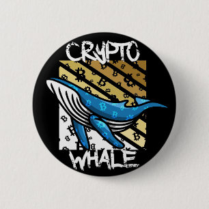 Crypto BTC Whale - Crypto munt Ronde Button 5,7 Cm