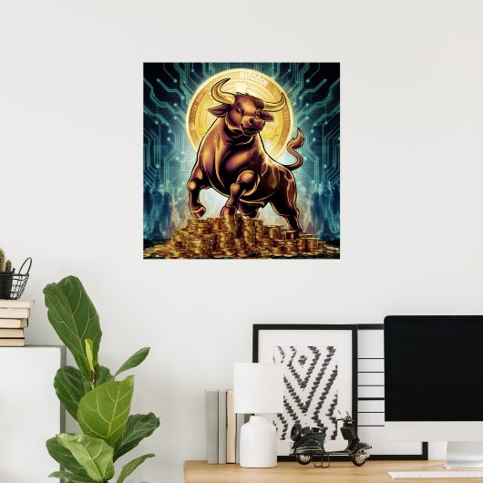 Crypto Bull Poster (Thuiskantoor)