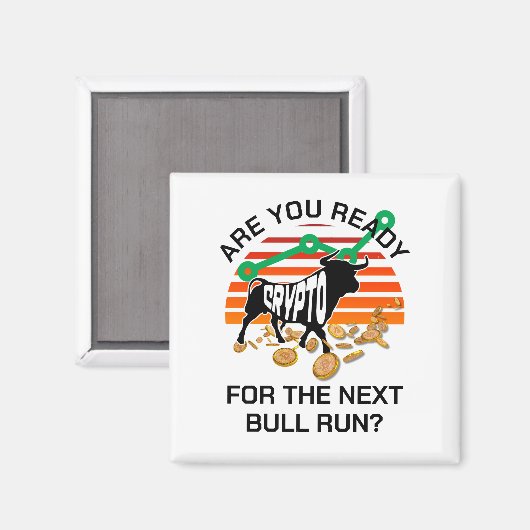 CRYPTO BULL RUN Bitcoin Magneet (Voorkant / Achterkant)