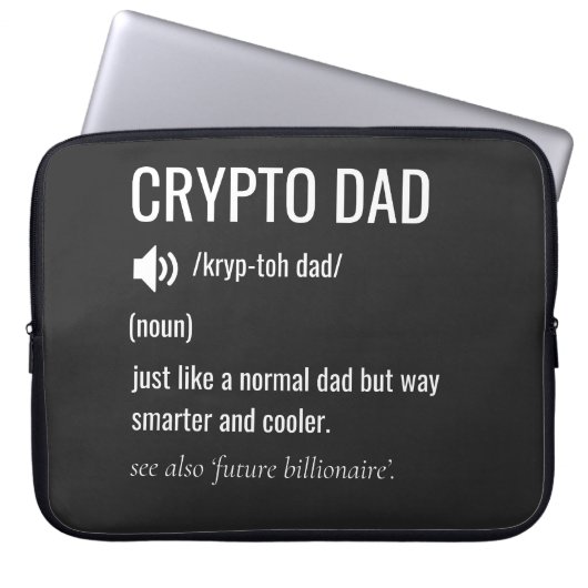 Crypto Dad Definitie Bitcoin HODL Kerstmis Laptop Sleeve (Voorkant)