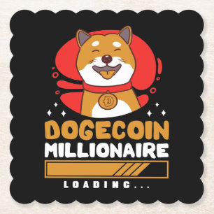 Crypto DogeCoin Miljonair Laden Kartonnen Onderzetters