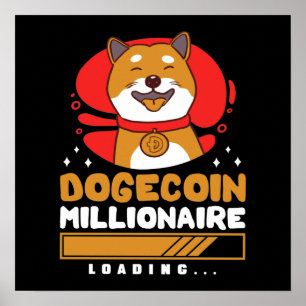 Crypto DogeCoin Miljonair Laden Poster