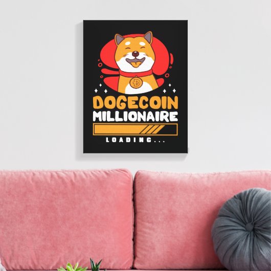 Crypto DogeCoin Millionaire Loading Canvas Afdruk (Insitu (Woonkamer))