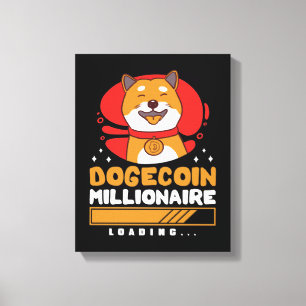 Crypto DogeCoin Millionaire Loading Canvas Afdruk