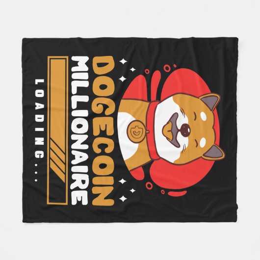 Crypto DogeCoin Millionaire Loading Fleece Deken (Voorkant (Horizontaal))