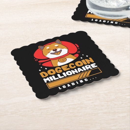 Crypto DogeCoin Millionaire Loading Kartonnen Onderzetters (Gebogen)