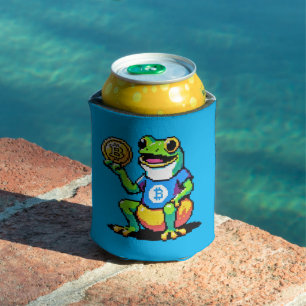 Crypto Frog - Grappige Pixel Art Digitale Valuta Blikjeskoeler