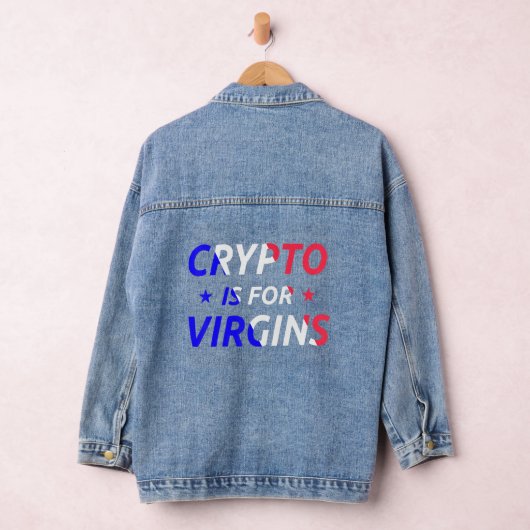 Crypto is voor Virgins Funny Quote Crypto Denim Jacket (Hangar)