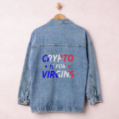 Crypto is voor Virgins Funny Quote Crypto Denim Jacket (Hangar)