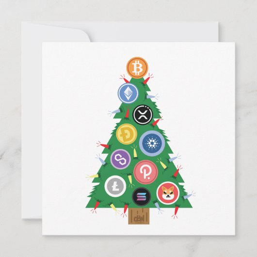Crypto Kerstboom Cryptocurrency Ornament Kaart (Voorkant)