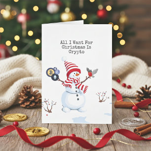 Crypto Kerstmis Snowman Kaart