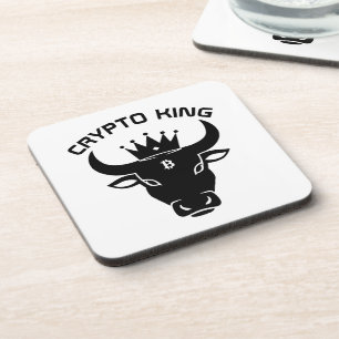 Crypto King gepersonaliseerd wit Bier Onderzetter