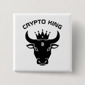 Crypto King gepersonaliseerd wit Vierkante Button 5,1 Cm (Voorkant)