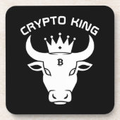 Crypto King gepersonaliseerd zwart Bier Onderzetter (Voorkant)