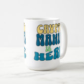 Crypto Mania Retro Blue Mug (Devant droit)