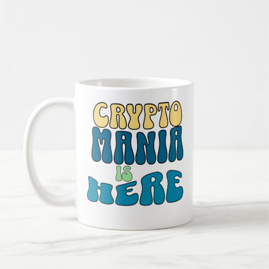 Crypto Mania Retro Blue Mug (Gauche)