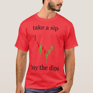 Crypto Market Stocking Market neemt een slokje en T-shirt
