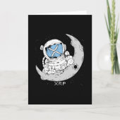 Crypto Meme XRP Cryptocurrency Cute Astronaut Moon Kaart (Voorkant)