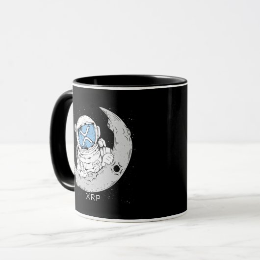 Crypto Meme XRP Cryptocurrency Cute Astronaut Moon Mok (Voorkant links)