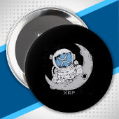 Crypto Meme XRP Cryptocurrency Cute Astronaut Moon Ronde Button 4,0 Cm