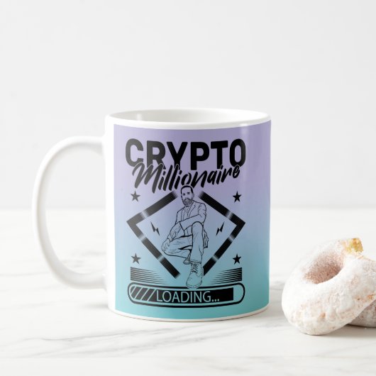 CRYPTO MILLIONAIRE LADING - FUNNY CRYPTOCURRENCY KOFFIEMOK (Met donut)