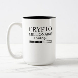 Crypto Millionaire Loading alstublieft wachten Tweekleurige Koffiemok