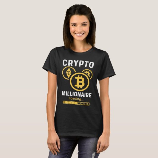 Crypto Millionaire Loading Crypto Cryptocurrency T-shirt (Voorkant volledig)
