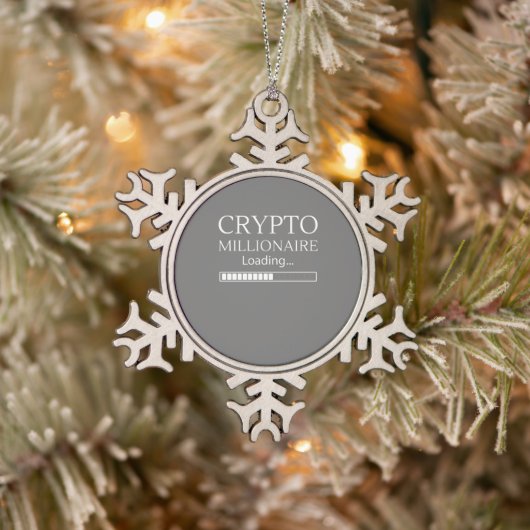 Crypto Millionaire Loading Grappig trading nft Tin Sneeuwvlok Ornament (Boom)