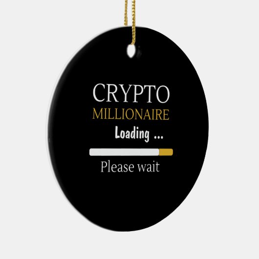 Crypto Millionaire Loading grappige online handel Keramisch Ornament (Rechts)