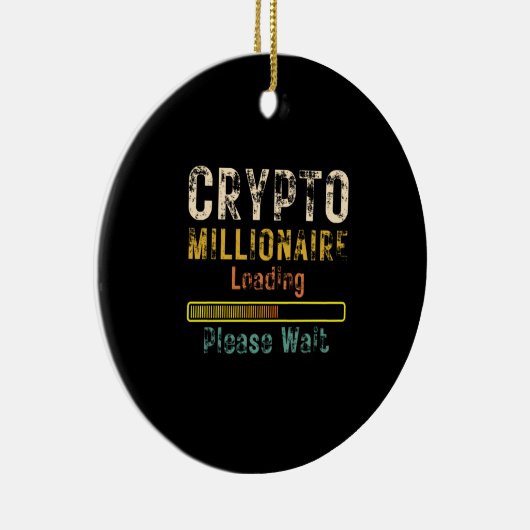 Crypto Millionaire Loading retro  Keramisch Ornament (Rechts)