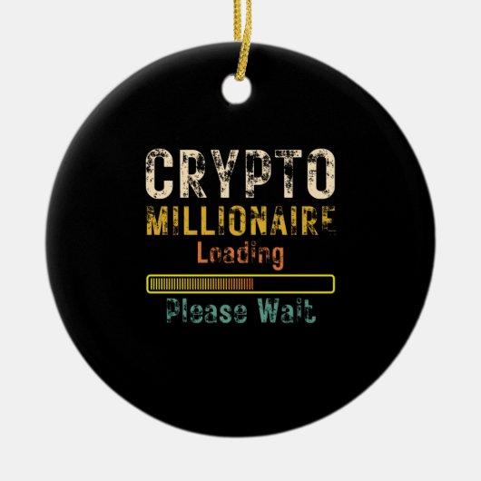 Crypto Millionaire Loading retro  Keramisch Ornament (Voorkant)